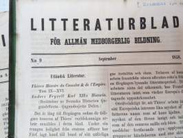 Litteraturblad - För allmän medborgerlig bildning 1858 årsgång 1-12 -litterary magazine