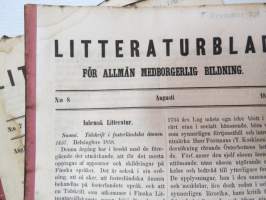 Litteraturblad - För allmän medborgerlig bildning 1858 årsgång 1-12 -litterary magazine