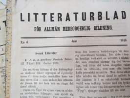 Litteraturblad - För allmän medborgerlig bildning 1858 årsgång 1-12 -litterary magazine