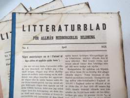 Litteraturblad - För allmän medborgerlig bildning 1858 årsgång 1-12 -litterary magazine