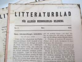 Litteraturblad - För allmän medborgerlig bildning 1858 årsgång 1-12 -litterary magazine