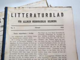 Litteraturblad - För allmän medborgerlig bildning 1858 årsgång 1-12 -litterary magazine