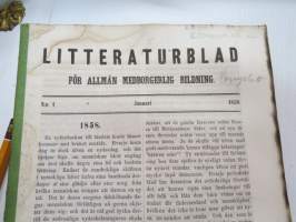 Litteraturblad - För allmän medborgerlig bildning 1858 årsgång 1-12 -litterary magazine