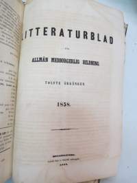 Litteraturblad - För allmän medborgerlig bildning 1858 årsgång 1-12 -litterary magazine