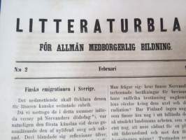 Litteraturblad - För allmän medborgerlig bildning 1858 årsgång 1-12 -litterary magazine