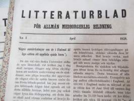 Litteraturblad - För allmän medborgerlig bildning 1858 årsgång 1-12 -litterary magazine