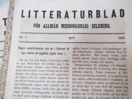 Litteraturblad - För allmän medborgerlig bildning 1858 årsgång 1-12 -litterary magazine