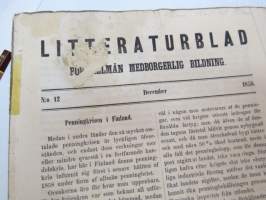 Litteraturblad - För allmän medborgerlig bildning 1858 årsgång 1-12 -litterary magazine