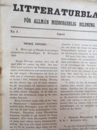 Litteraturblad - För allmän medborgerlig bildning 1855 årsgång 1-12 -litterary magazine