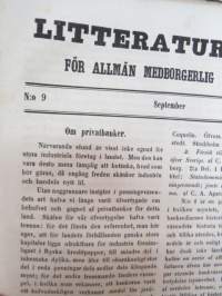 Litteraturblad - För allmän medborgerlig bildning 1855 årsgång 1-12 -litterary magazine