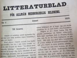 Litteraturblad - För allmän medborgerlig bildning 1855 årsgång 1-12 -litterary magazine