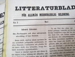 Litteraturblad - För allmän medborgerlig bildning 1855 årsgång 1-12 -litterary magazine