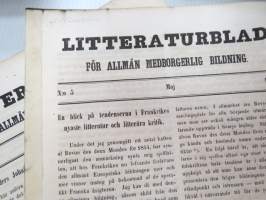 Litteraturblad - För allmän medborgerlig bildning 1855 årsgång 1-12 -litterary magazine