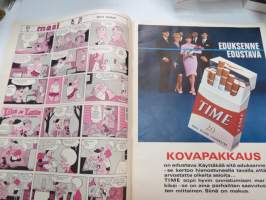 Viikko Sanomat 1966 nr 27, ilmestynyt 8.7.1966, sis. mm. seur. artikkelit / kuvat / mainokset; Kansikuva &quot;Suuri värifilmitesti&quot;, Time-tupakka kovapakkaus,