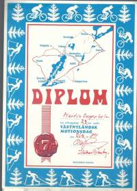 Diplomi - Länsiuudenmaan Verryttelypäivillä / Seitsemän pitäjän reitti 1979-84  - kunniakirja