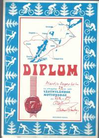 Diplomi - Länsiuudenmaan Verryttelypäivillä / Seitsemän pitäjän reitti 1979-84  - kunniakirja