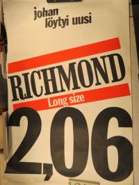 Richmond Long Size tupakka -alkuperäinen kaupan mainosjuliste 1960-luvulta -cigarret advertising poster from 1960´s