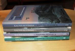 Kaunis kotimaa 1-4 Natura Fennica.Osa 1 Itämeri, peltojen Suomi, luonto kaupungissa. Osa 2 järvet, metsät. Osa 3 Pohjanlahti, suot, lakeus, metsät. Osa 4