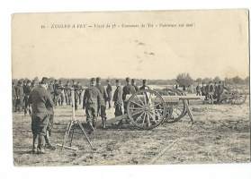 Ecoles A _Feu, Piece de 75 Concours de Tir   ,  Forteresse Mortier raýe de 220Regiment dÁtillerie  /  tykki - sotilaspostikortti postikortti kulkematon