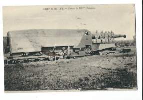 Camp de Mailly, Canon de 285 mm Bercau  /  tykki - sotilaspostikortti postikortti kulkematon