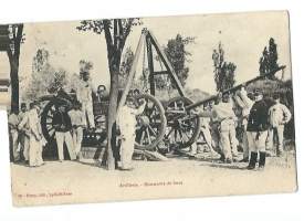 Artillerie, Manoeuvre le force  /  tykki - sotilaspostikortti postikortti kulkenut