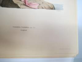 Ristisorsa - grafand -Svenska fåglar, von Wright, 1927-29, painokuva -print