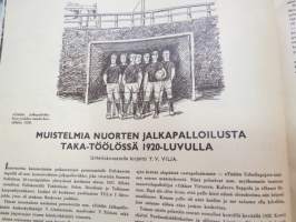 Urheilukuvasto 1948 nr 4, sis. mm. seur. artikkelit / kuvat / mainokset; Kansikuva Veikko Huhtanen, Lontoon kisojen lopputiliä, Olympiamielialoja Helsingissä,