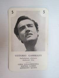 Vittorio Gassmann / Italialainen elokuva -filmitähti-korttipelin kuva / pelikortti -moviestars / playing cards -picture