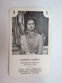 Sophia Loren / Italialainen elokuva -filmitähti-korttipelin kuva / pelikortti -moviestars / playing cards -picture