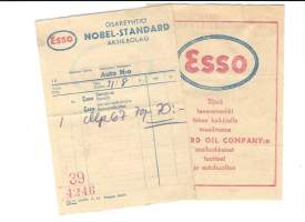 Esso Nobel-Standard huoltoasemakuitti  40- luku - firmalomake