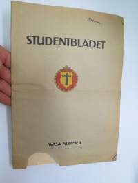 Studentbladet 1919 nr 4 Wasa nummer -erikoisnumero &quot;Vaasa&quot; -student´s publication, special issue concerning city of Vaasa