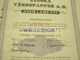 Finska Wärepapper Ab andelsbevis -osakekirja