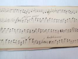 Nuottikirjaa klarinetillaa J: A: Helenius 10.6.1892 -klarinettia soittaneen kansanmiehen käsinkirjoitettu nuottikirja -handwritten clarinetists note book - common
