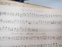 Nuottikirja klarinetille (soittaja J.A. Helenius) -klarinettia soittaneen kansanmiehen käsinkirjoitettu nuottikirja -handwritten clarinetists note book - common man