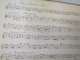 Nuottikirja klarinetille (soittaja J.A. Helenius) -klarinettia soittaneen kansanmiehen käsinkirjoitettu nuottikirja -handwritten clarinetists note book - common man