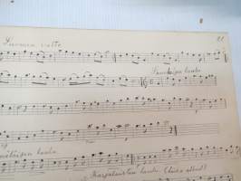 Nuottikirja klarinetille (soittaja J.A. Helenius) -klarinettia soittaneen kansanmiehen käsinkirjoitettu nuottikirja -handwritten clarinetists note book - common man