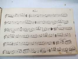 Nuottikirja klarinetille (soittaja J.A. Helenius) -klarinettia soittaneen kansanmiehen käsinkirjoitettu nuottikirja -handwritten clarinetists note book - common man