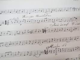 Nuottikirja klarinetille (soittaja J.A. Helenius) -klarinettia soittaneen kansanmiehen käsinkirjoitettu nuottikirja -handwritten clarinetists note book - common man
