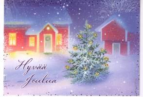 Joulukortti, Jaana Aalto. Joulun postimerkki 0.65 e