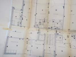 Arkkitehtitoimisto Touko Saari - Pietarsaaren Keskus H &amp; H kerrostalo 4. kerros piirustus / sähköpiirustus, 19.10.1967 -drawings