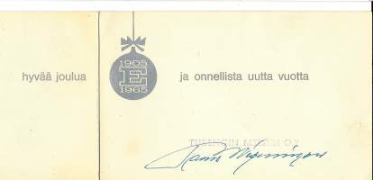 Turengin Meijeri 1905 E 1965 - joulukortti, mainoskortti