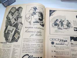 Suomen Kuvalehti 1945 nr 7, ilmestynyt 17.2.1945, sis. mm. seur. artikkelit / kuvat / mainokset; Kansikuva &quot;Metsätyöt ovat parhaassa käynnissä&quot;, Omat koirat