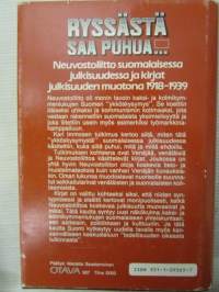 Ryssästä saa puhua... - Neuvostoliitto suomalaisessa julkisuudessa ja kirjat julkisuuden muotona 1918-39