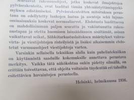 Suomen Puhelinlaitosten Liitto - Rakennusohjeet I osa Pylväsrakenteet -telephone line poles and their construction, technical features