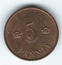 5 penniä  1938