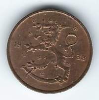 5 penniä  1938