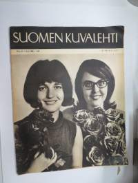 Suomen Kuvalehti 1965 nr 21, ilmestynyt 22.5.1965, sis. mm. seur. artikkelit / kuvat / mainokset; Kansikuva &quot;Seppelneidot&quot;, Maan vanhimmat identtiset kaksoset Hilja