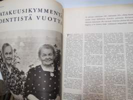 Suomen Kuvalehti 1965 nr 21, ilmestynyt 22.5.1965, sis. mm. seur. artikkelit / kuvat / mainokset; Kansikuva &quot;Seppelneidot&quot;, Maan vanhimmat identtiset kaksoset Hilja