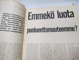 Suomen Kuvalehti 1965 nr 8, ilmestynyt 20.2.1965, sis. mm. seur. artikkelit / kuvat / mainokset; Kansikuva &quot;Pohjois-Vietnamin naiset kaivavat suojahautoja&quot; - Uuden