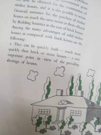 Scano - Solid Timber Houses -swedish pre-fabricated houses - marketing book for British markets -ruotsalaisten valmistalojen malli- ja markkinointikirja Britannian